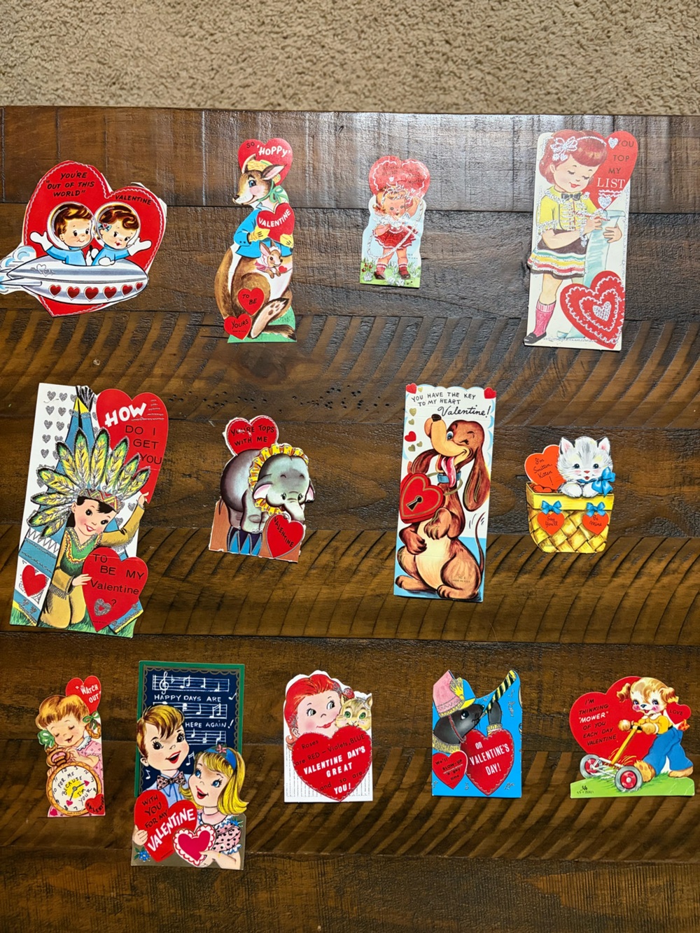 Vintage 60’s Valentines Lot of 13 - Pre-used Assorted die-cut